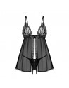 Babydoll et String noir Blomentis/jesyh.com