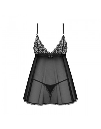 Babydoll et String noir Blomentis/jesyh.com